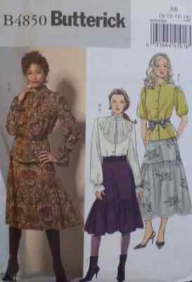 Butterick Sewing Pattern B4850 Misses Top Blouse & Fitted Skirt Sizes 8-14 CUT