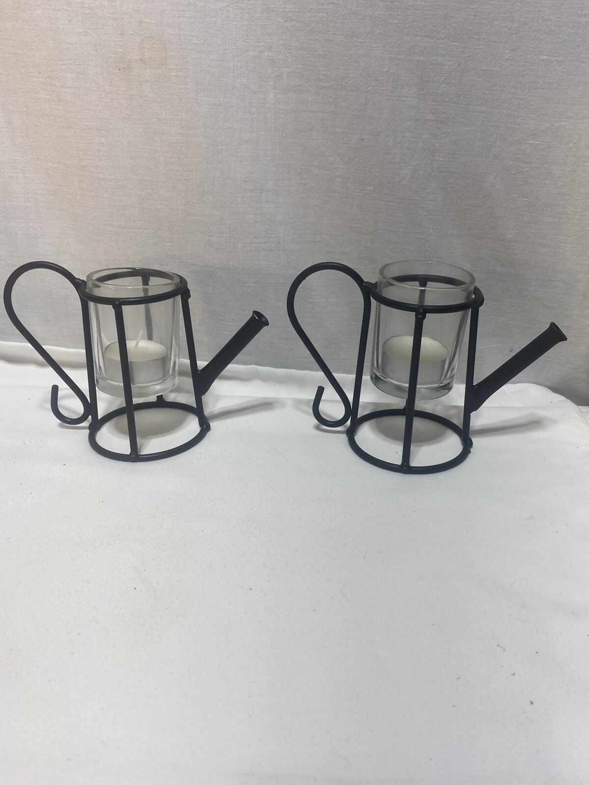 RESTAURANT TABLE STYLE CANDLE HOLDER PAIR OF 2 TEA PITCHER 4&rdquo;
