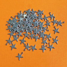 12 Stainless Steel Starfish Stamping Tags - Pendants - 9mm x 12mm - MT456