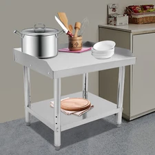 Adjustable Stainless Steel Work Table with Double-Tier Design for Versatile Use