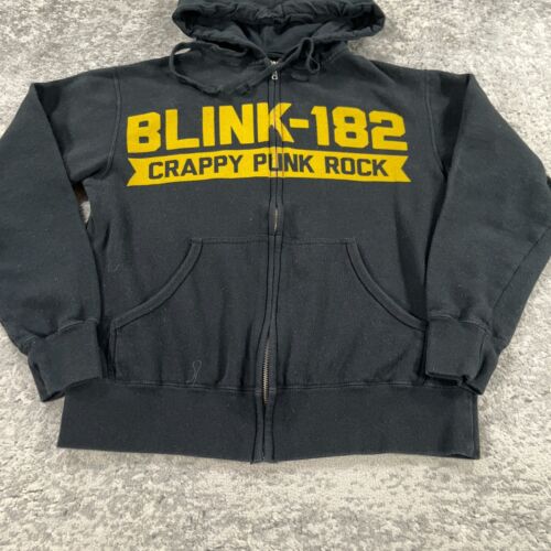 Blink 182 Hoodie Sweatshirt Adult Small S Black Full Zip Crappy Punk Rock Y2K - Picture 4 of 13