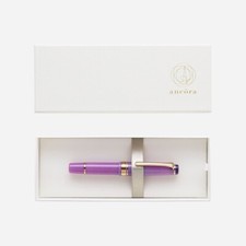 Pluma Estilográfica SAILOR Ancora Piedra de Nacimiento Flor de Febrero 14K MF Nueva en Caja