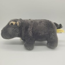Miyoni Plush Brown Hippo By Aurora with Tag 12" W/Tail