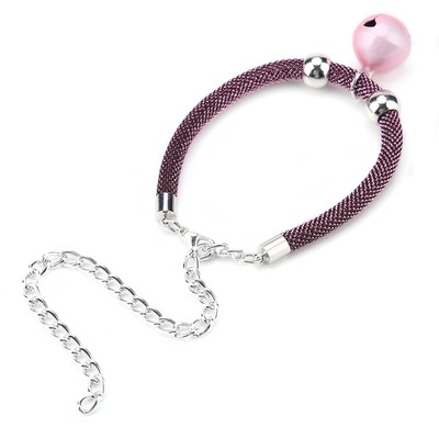 Pet Bell Collar Adjustable Length Nylon Soft Skin-friendly Cat Necklace EUY