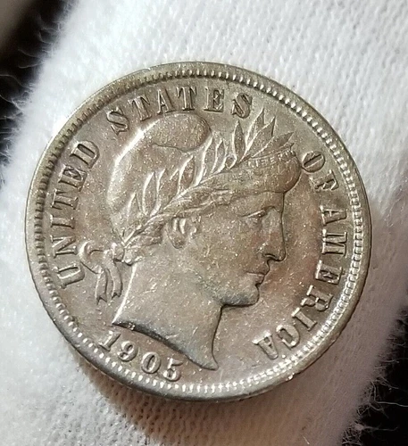 1905 Liberty Head Barber Dime AU stunning coin