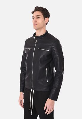 Giubbotto ecopelle con collo in maglia