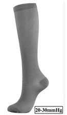 Compression Socks Stockings Medical Knee High Men and Women's Size S Grey/Gray