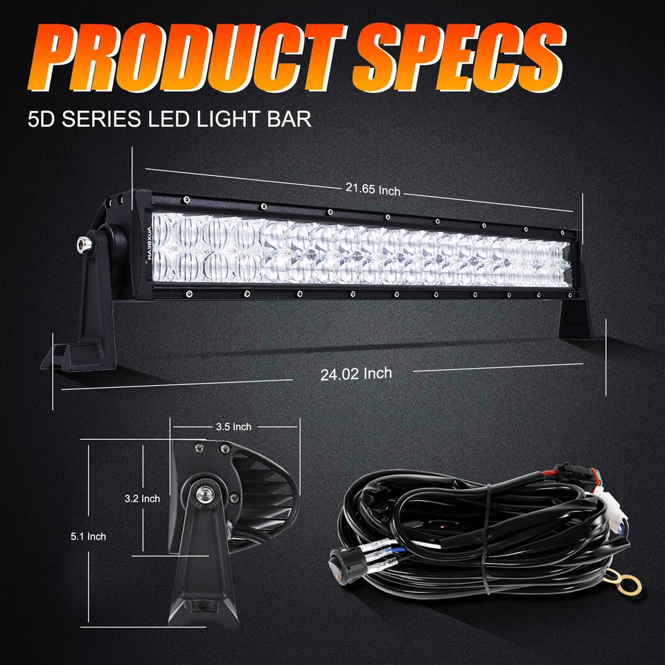 Barra de luz LED lente AUXBEAM 22 polegadas 5D para Infiniti 2016-2017 QX60 622579NC1A OE - Imagem 3 de 4