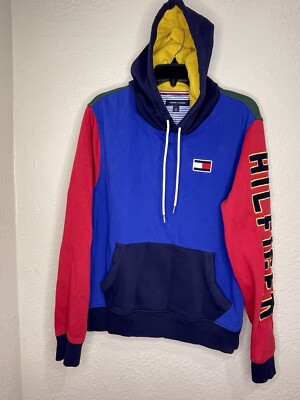 90s Hilfiger Colorblock Hoodie Tommy Hilfiger Retro Multicolored