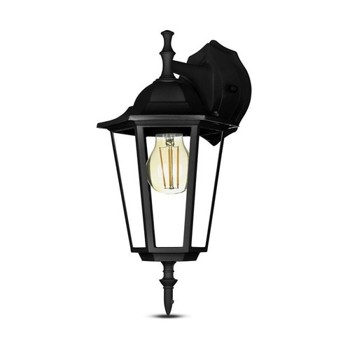 LAMPADA MURO APPLIQUE GIARDINO LANTERNA E27 ESTERNO NERA - Foto 3 di 5