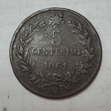 Lotto B065 5 centesimi 1861 – Regno d’Italia – zecca Milano