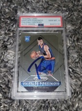 Kristaps Porzingis Signed 2015 Prizm Rookie Card #348 Psa Gem Mt 10 Auto CHAMP