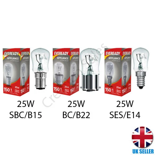 25w Pygmy Appliances Light Bulbs Sign Lamps SES E14 Small Screw B22 B15 Dimmable