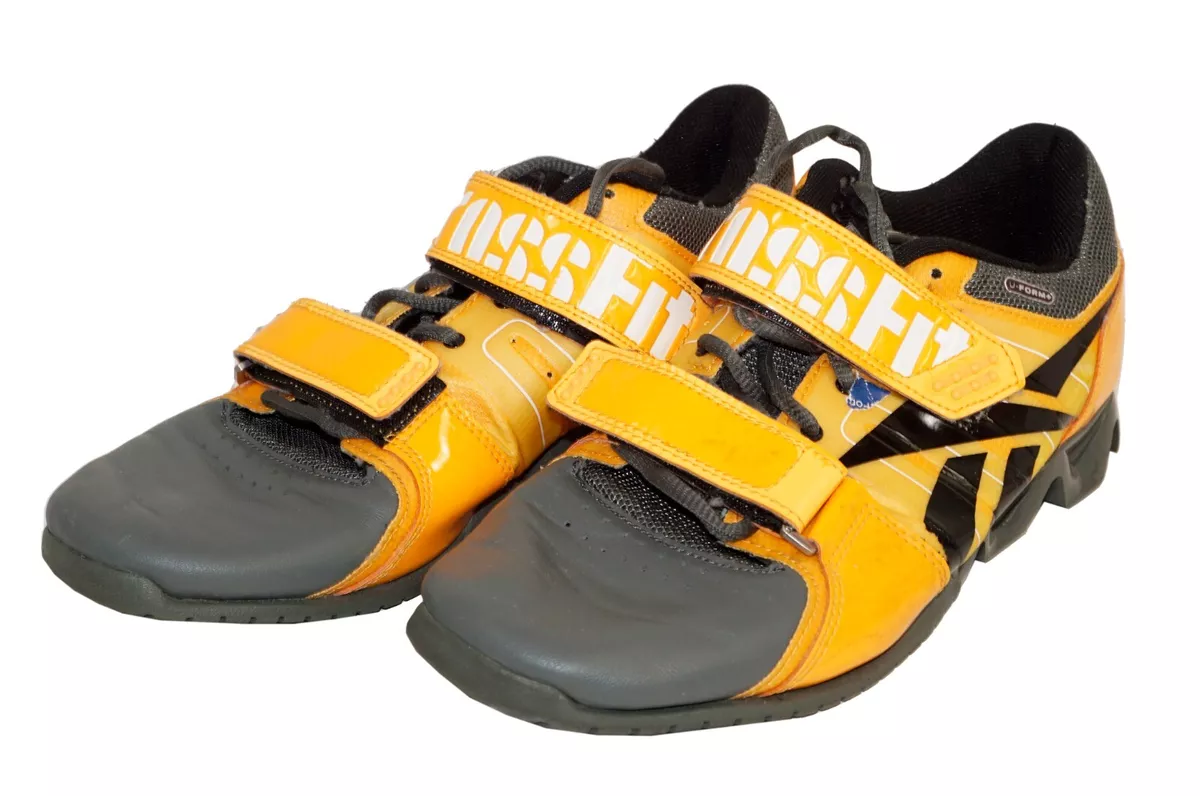 Vintage Reebok Men Size 8 CrossFit Lifter Lifting Shoes Neon Orange Gray 2013