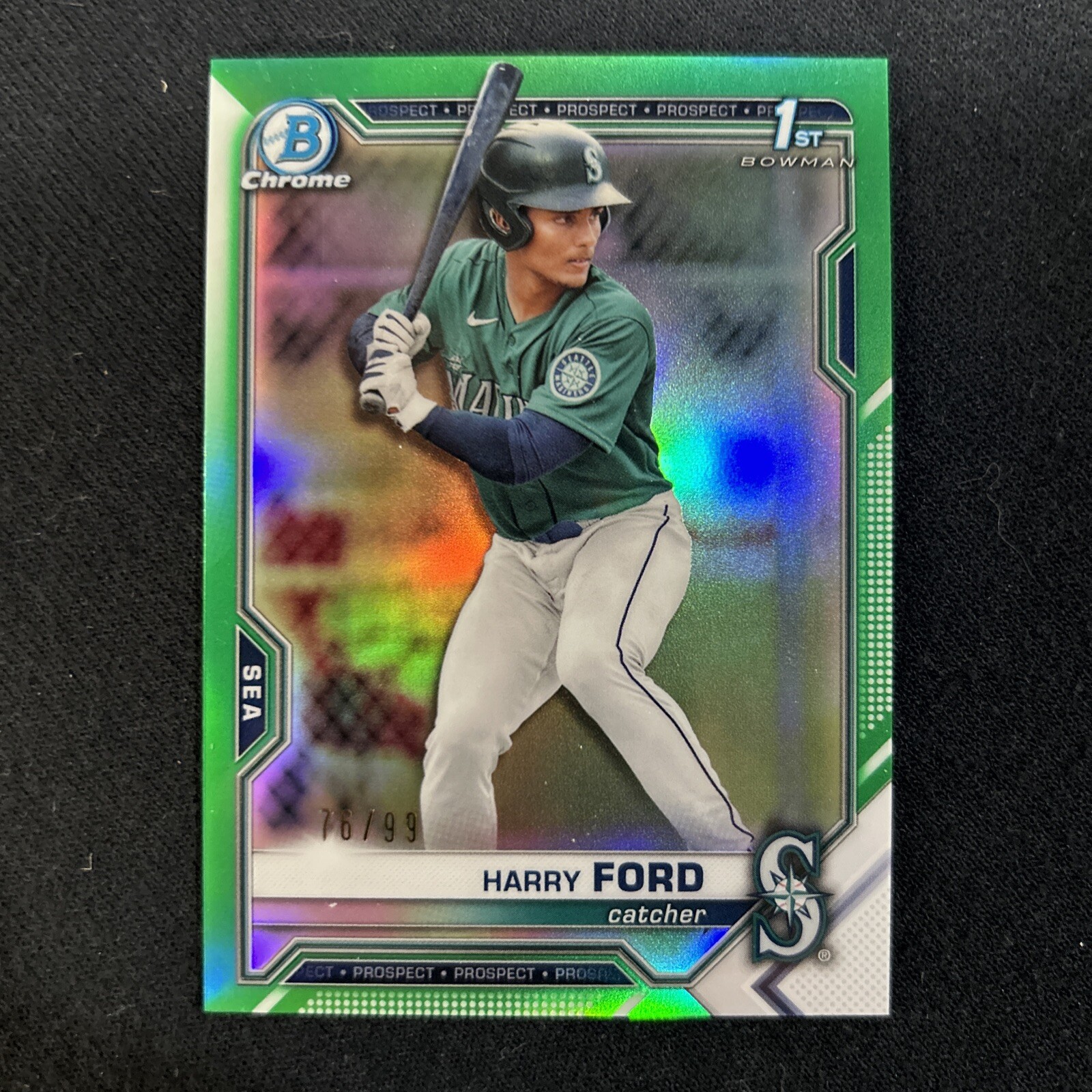 2021 Bowman Chrome Harry Ford Green Refractor 76/99