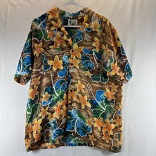 Waikiki Holiday Vintage Men's Multicolor Short Sleeve Hawaiian Shirt Size Large