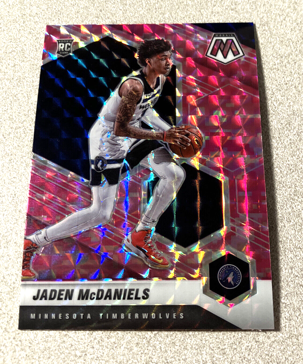 2020-21 Panini Mosaic RC Pink Camo Prizm #235 Jaden McDaniels