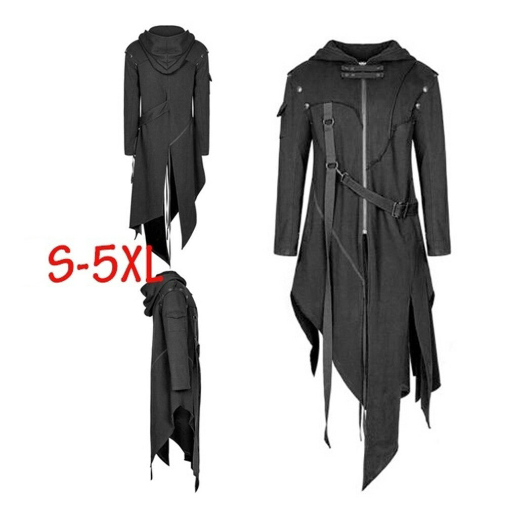 Menu0026#039;s Zipper Asymmetrical Hoodie Jacket Coat Retro Punk Style Party  Outwear Coat | eBay