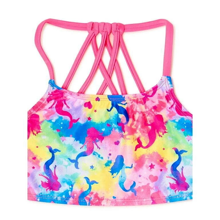 Traje de baño Tankini Sirena Bikini para niñas 2 piezas Natación 14 16 Talla grande XL Wonder Nation Foto 3 de 4