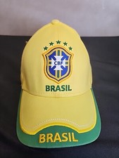 CBF Brasil Mens Yellow Green Official Merchandise Adjustable Strapback Hat Cap