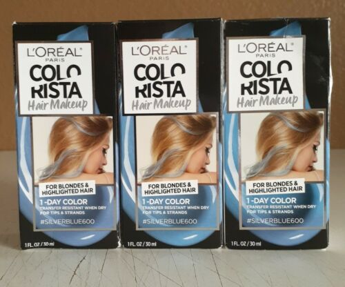 3. L'Oreal Paris Colorista Hair Makeup Temporary 1-Day Hair Color Spray, Smokey Blue - wide 1
