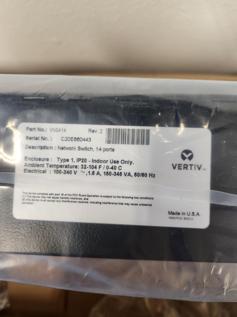 Vertiv Liebert VNSA14-ICOM-H 14-Port Network Switch w/ 9