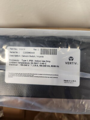VERTIV VNSA14-ICOM-H NETWORK SWITCH 14-PORT Liebert