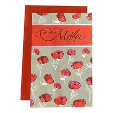 Valentines Day Greeting Card for Mom - With Love, Mother - Foil Accents, Embosse