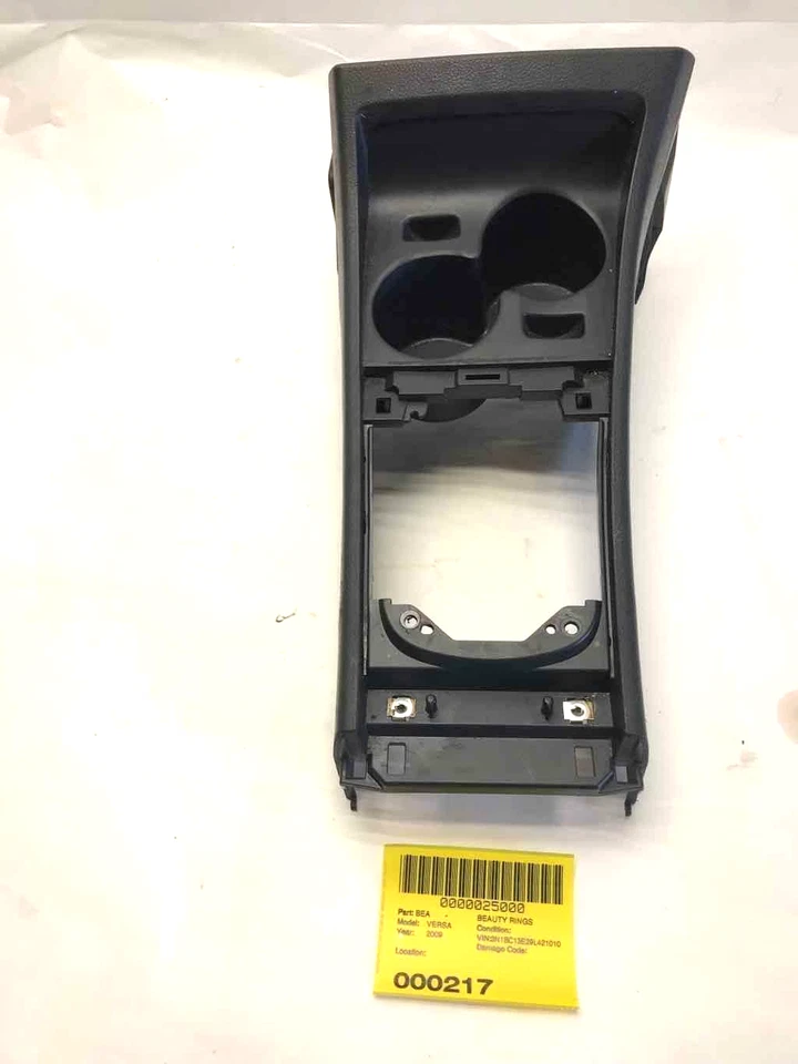 2009 NISSAN VERSA Front Center Console Shifter Bezel w/ Dual Cup Holder Trim OEM - Image 2 of 4