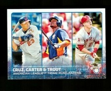 2015 Topps #285 CRUZ, CARTER, MIKE TROUT - AL HR League Leaders