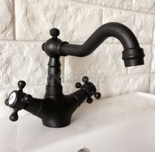Oil Rubbed Brass Dual Handle Mixer Tap Kitchen Bathroom Sink Basin Faucet snf348