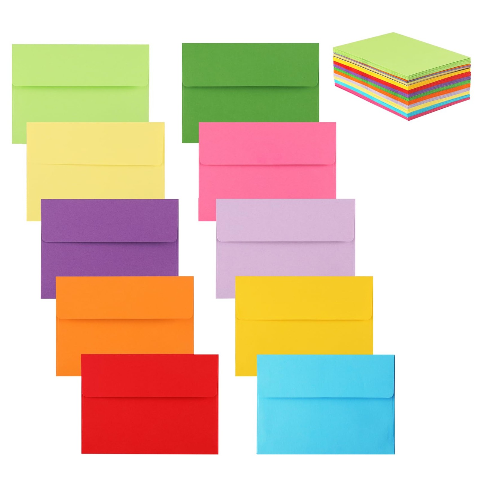 Granhoolm 50 Pack A7 Invitation Envelopes 5.25 x 7 .25 50 Pack, Multicolor