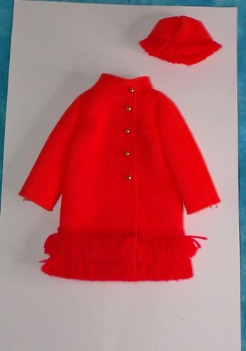 Vintage Barbie Midge Stacey #1789 Fiery Felt Coat & Hat Minty Set
