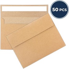 50 Pack Kraft Envelopes 4 X 6 Inch Brown Envelopes,A4 Envelopes, Card Envelopes.