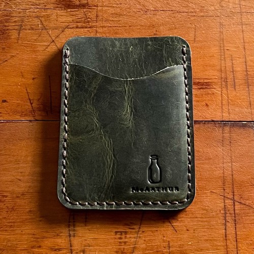 McArthur Golf Club Holderness & Bourne Wallet Genuine Leather Wax Green Minimal