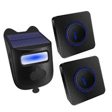 Solar Wireless Driveway Alarm Outdoor Weather-Resistant Motion Sensor Detecto...