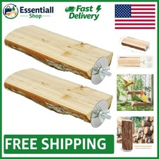 Lightweight Wooden Perches for Birds - 2 Pack Ideal for Parakeets  Cockatiels