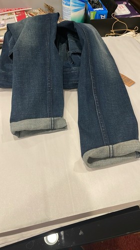 American Eagle dunkle Waschung volle Länge Latzhose/Overall Größe Small zierliche Taschen neu mit Etikett - Bild 5 von 11
