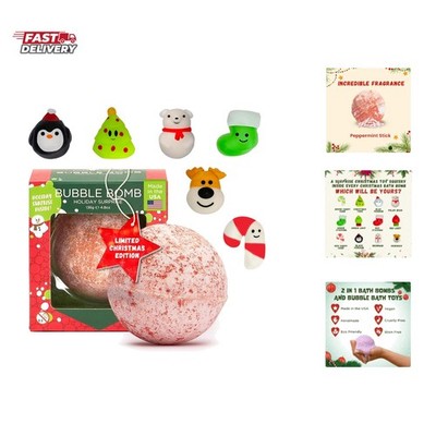 Christmas Bath Bomb for Kids with Surprise Bath Toys Inside Gift Set - Stocki...