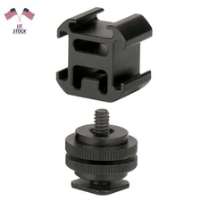 Camera Hot Shoe Mount Adapter Video Accessory Triple Cold Shoe Bracket Lights X