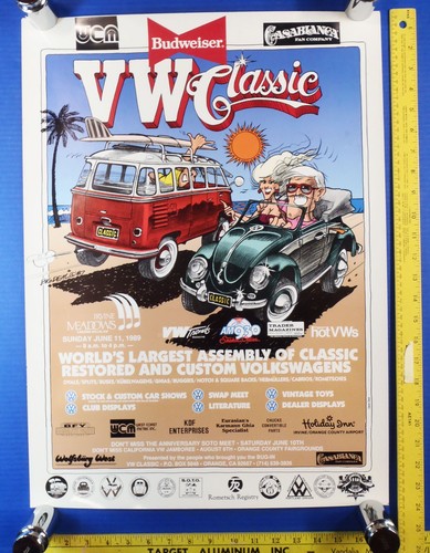 Budweiser 1989 VW Volkswagen Irvine Meadows Classic Car Show 17x24" poster