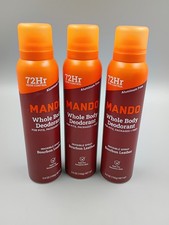 Lot Of 3 Mando Whole Body Deodorant Spray Bourbon Leather 3.6 oz