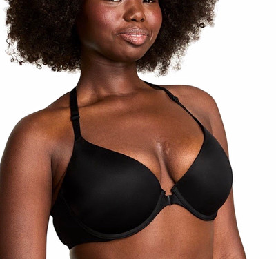 Victoria s Secret PINK Black Racerback Underwire Push Up Bra 34DD
