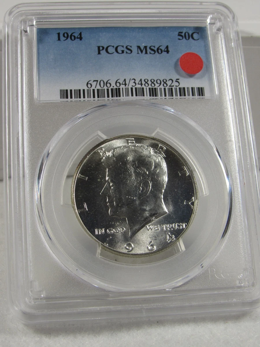 PCGS Certified MS 64 Graded 1964 Kennedy US Half Dollars (1964-Now