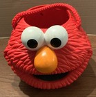 Vtg Elmo Sesame Street Plastic Pail Basket Bucket 1997 Jim Henson Applause Toy — photo 1