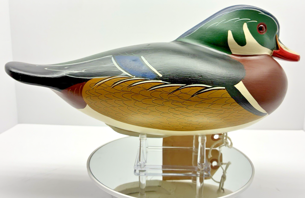 1998 Vernon Bryant Signed & Stamped Wood Duck Decoy Pair Original