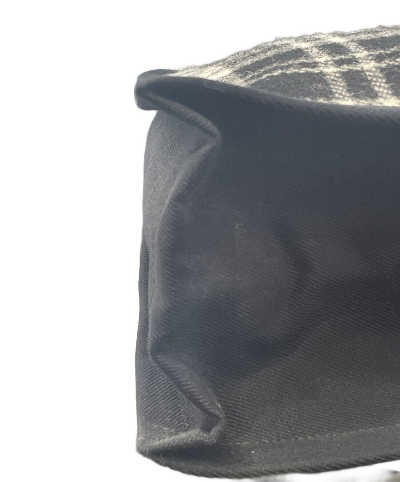 SAINT LAURENT Rive Gauche Tote Bag Black Canvas Tweed Leather Logo SR0332 thumbnail 6