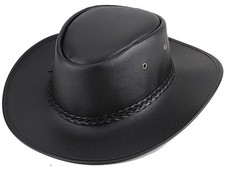 Faux Leather Western Cowboy Hats for Men and Women Fedora Gambler Hat Cowboy ...