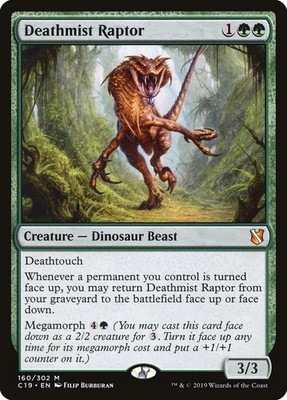 MTG Deathmist Raptor  - Commander 2019 #160