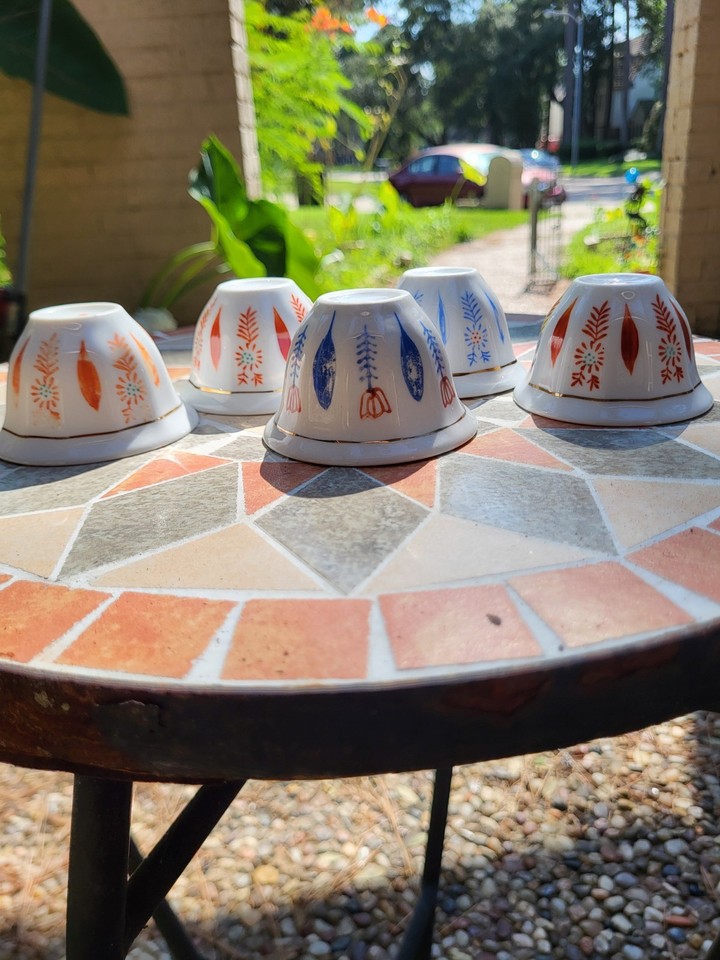 VTG 5 piece Ceramics Turkish Arabic Coffee Cups Set Gawa Cup Set Flower ...